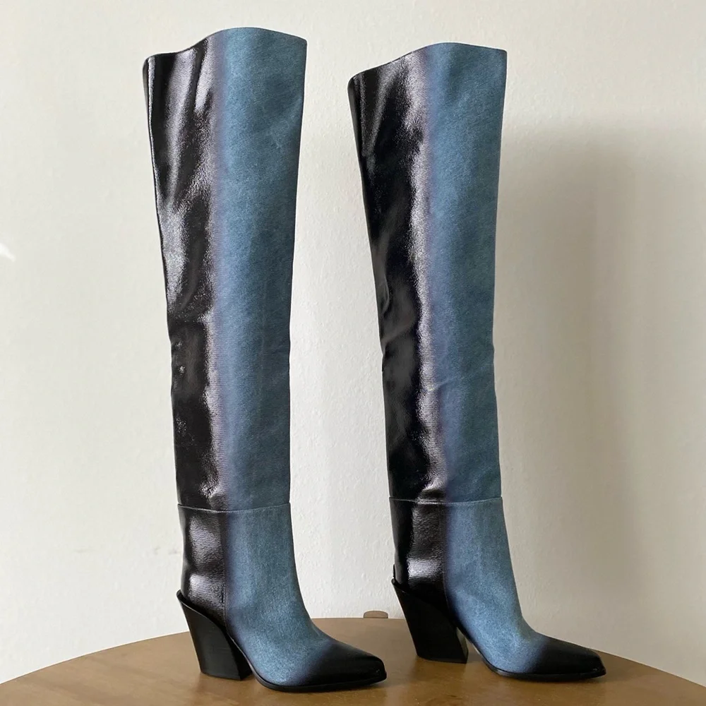 New Jimmy Choo - Maceo denim over-the-knee boots 37 $2,025